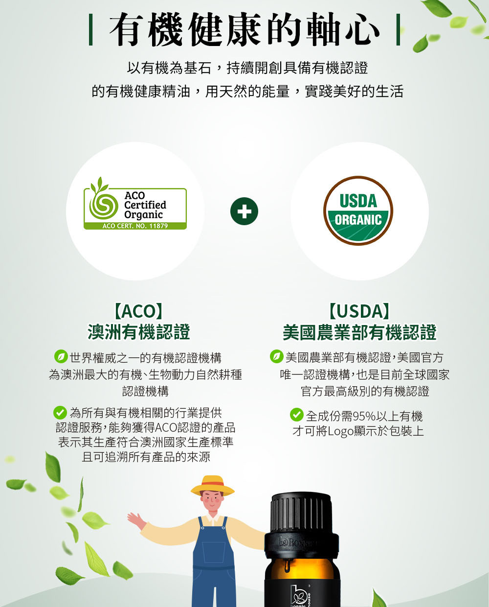 Bonnie House的香茅精油獲得美國USDA、澳洲ACO有機認證