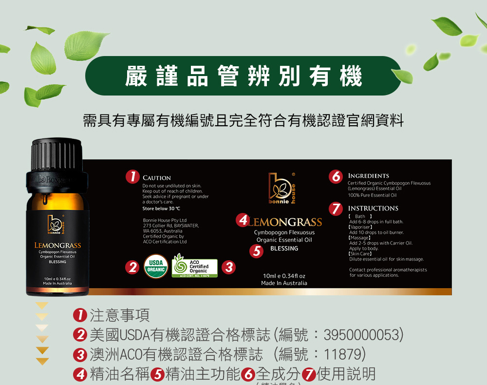 檸檬草精油通過SGS檢測，瓶蓋、瓶身全部PASS安全無虞