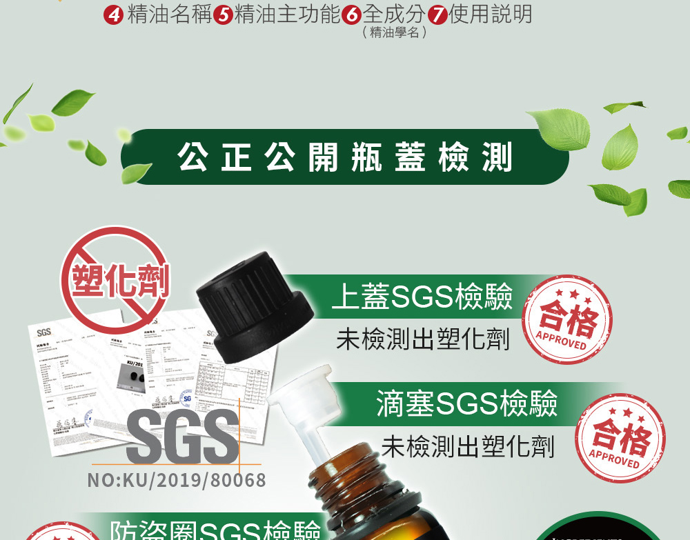 黑胡椒精油通過SGS檢測,瓶蓋、瓶身全部PASS安全無虞
