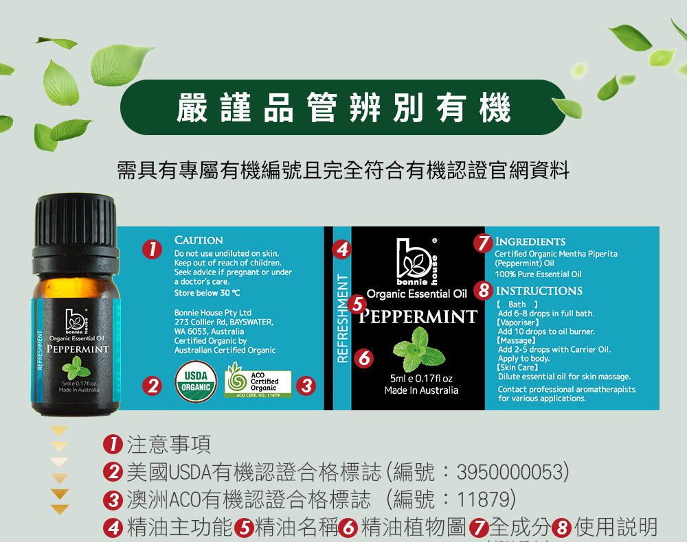 薄荷精油SGS檢測瓶蓋、瓶身，PASS安全無虞