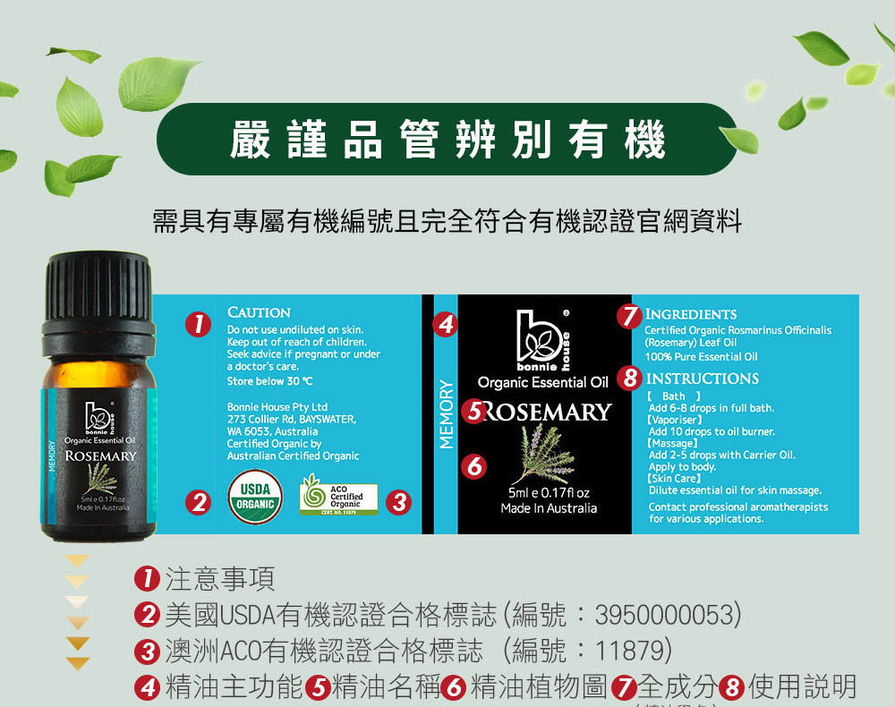 迷迭香精油SGS檢測瓶蓋、瓶身，PASS安全無虞