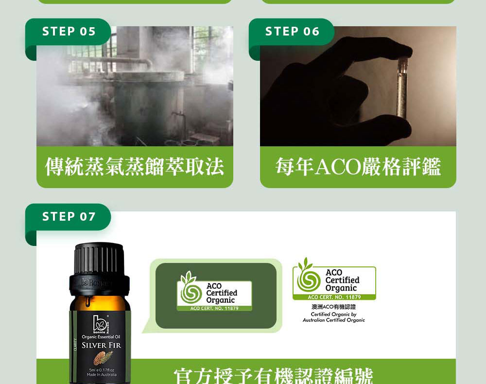 Bonnie House的冷杉精油通過審核，並獲得澳洲ACO有機認證